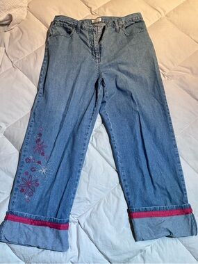 Christopher & Banks Women's Y2K Relaxed Fit Capris Cropped Jeans Size 12